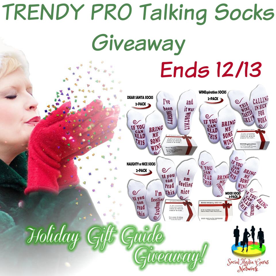 HOLIDAY GIFT GUIDE GIVEAWAY - Trendy Pro Talking Socks Giveaway