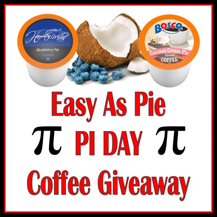 Easy As Pie #PIDAY Coffee #Giveaway - TWO lucky readers will #win a PIE FLAVORED COFFEE! Each winner will receive a 40 Count Box of either Hamilton Mills Blueberry Pie Flavored Coffee or Bosco Coconut Cream #Pie Flavored #Coffee.